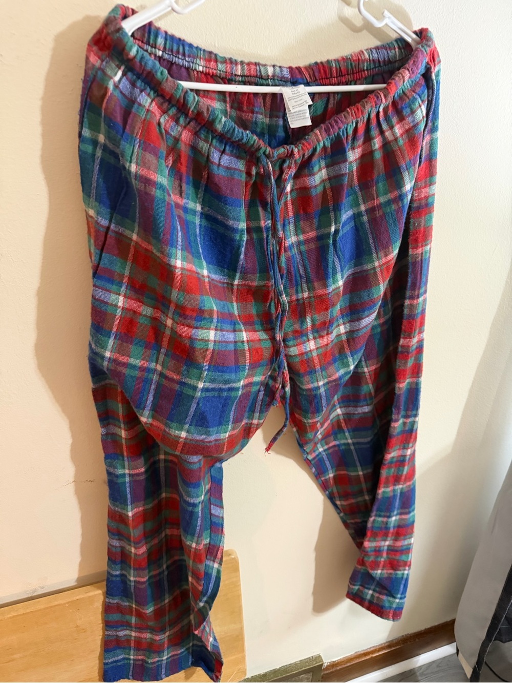 Mayfair Size 3x Plaid Flannel Lounge Pants in Red & Blue